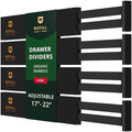 Bamboo Drawer Dividers Organizers, Adjustable Drawer Separator Splitters