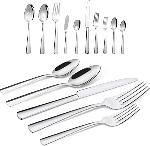 65 Piece Silverware Flatware Cutlery Set, Stainless Steel Fork Spoon Knife Sets