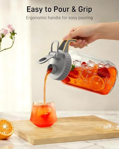 64 oz Mason Jar Pitcher, Glass Pitcher