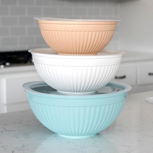 Nordic Ware Prep and Serve Mixing Bowls Set, Earth-Tones