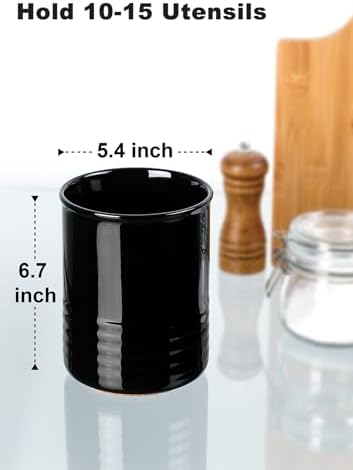 ABRUTY Utensil Holder, 6.7" Ceramic Kitchen Utensil Crock