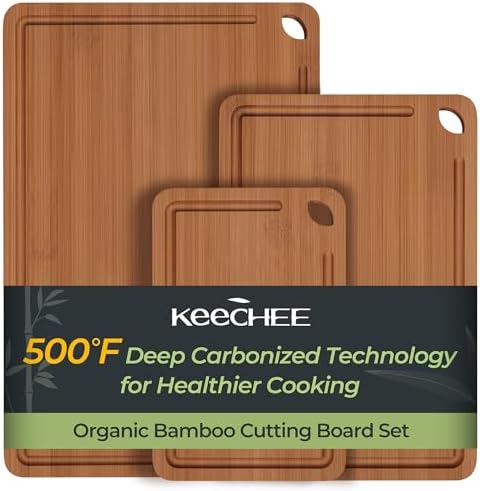 Keechee Bamboo Cutting Board, Durable Wood Cutting Boards