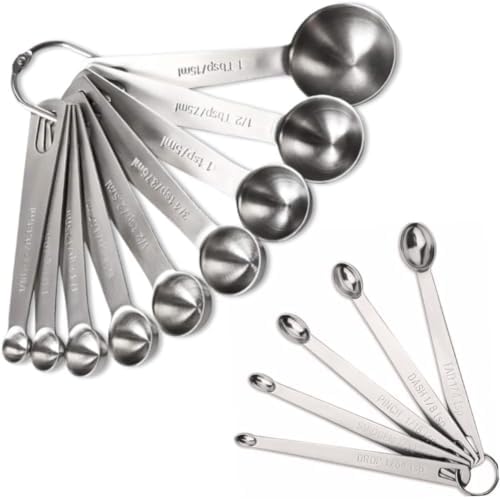 14PCS Measuring Spoons Set, 1 tbsp, 1/2 tbsp, and 1-1/16tsp Stainless Steel