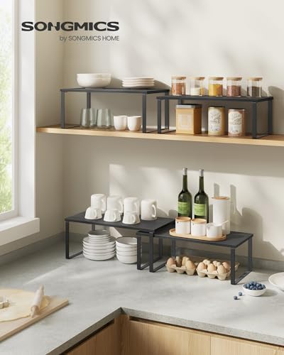 SONGMICS Cabinet Organizer Shelf, Kitchen Storage