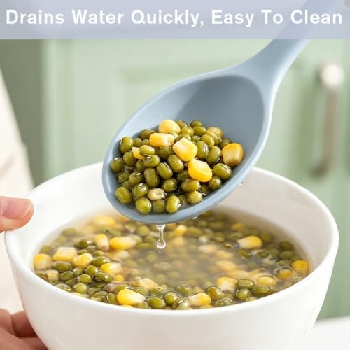 4Pcs Silicone Cooking Spoon Serving Mixing Kitchen Spoons