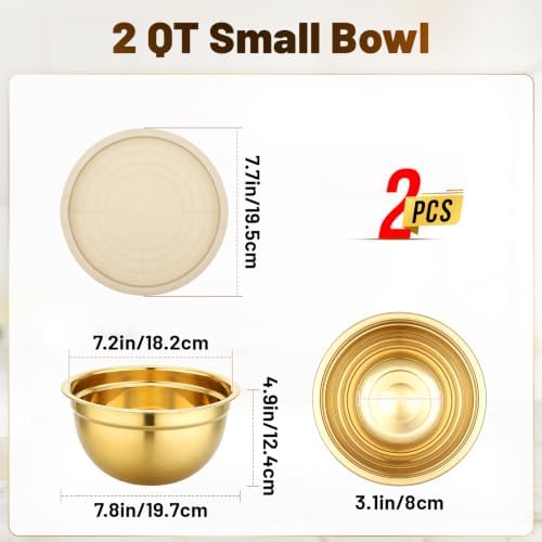 Beasea 2 QT Stainless Steel Mixing Bowl
