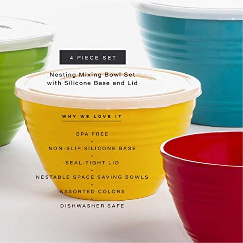 BINO | Mixing Bowl Set with Lids | Versatile Plastic Bowls