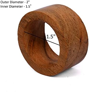 SAMHITA Handmade Acacia Wood Napkin Ring Set of 12