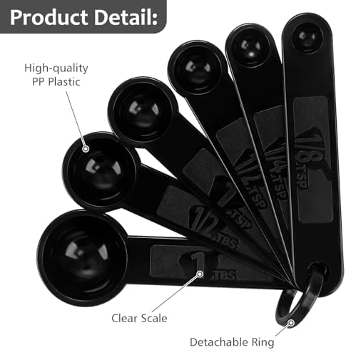 Accmor Measuring Cups & Spoons Set, Plastic Cooking Baking Tools Measuring