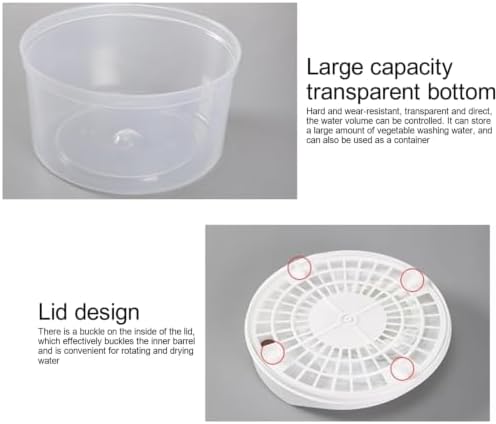3L MANUAL SALAD SPINNER, PLASTIC LETTUCE VEGETABLE STRAINER BASKET