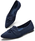 HONHOLD Women's Pointed Toe Flats Breathable Knit Ballet Flats