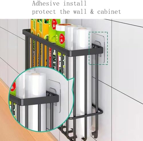 2 Piece Kitchen Cabinet Door Storage Box, Self Adhesive Wall Mounted Storage