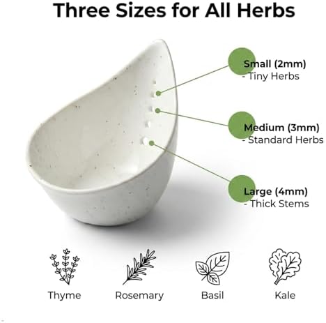 Herb Stripper Bowl, Ceramic Herb Stripper Tool