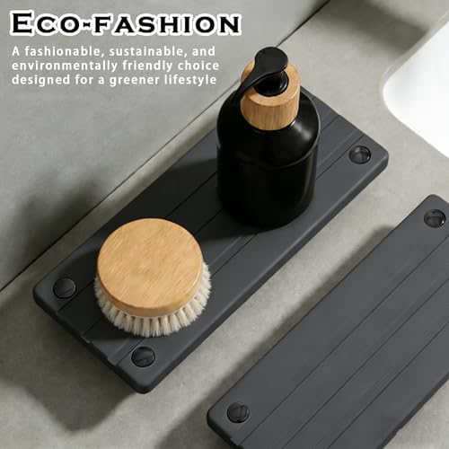 2PCS Instant Dry Sink Caddy for Bathroom Counter, Durable Kitchen Sink Organizer