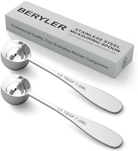 2PCS 1/2TBSP Measuring Spoon, 18/8 Stainless Steel Tablespoon