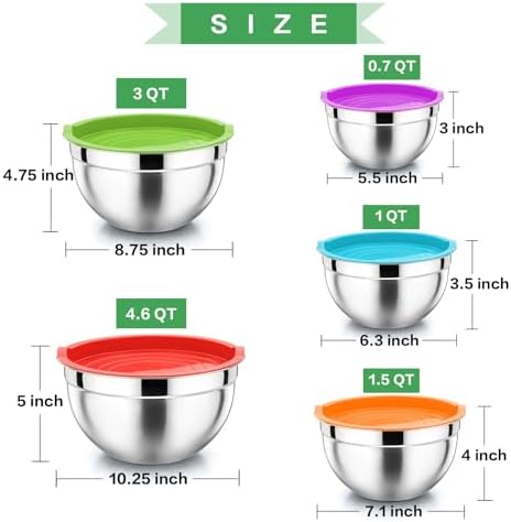 P&P CHEF Metal Mixing Bowls