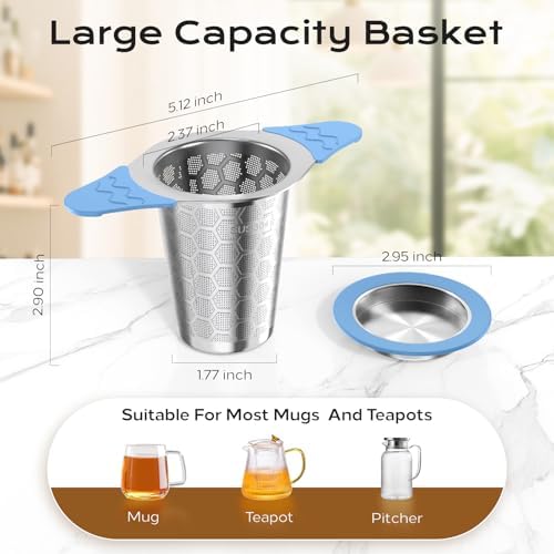 Tea Infuser for Loose Leaf Tea, 18/8 Stainless Steel Tea Infuser