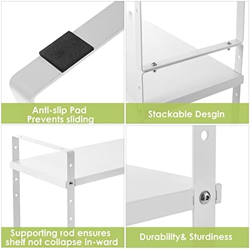 Across-Star Expandable Cabinet Shelf Organizer Rack, Stackable Kitchen Counter