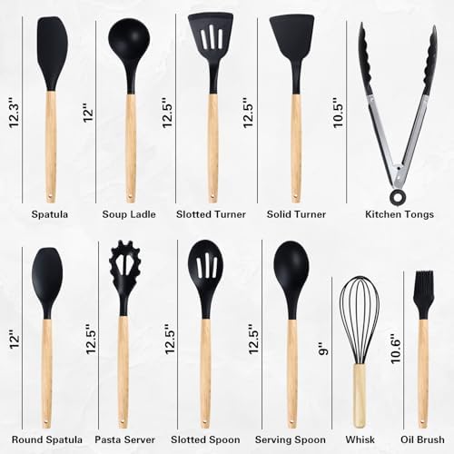 19 PCS Black Kitchen Cooking Utensils Set Kitchen Tools Set