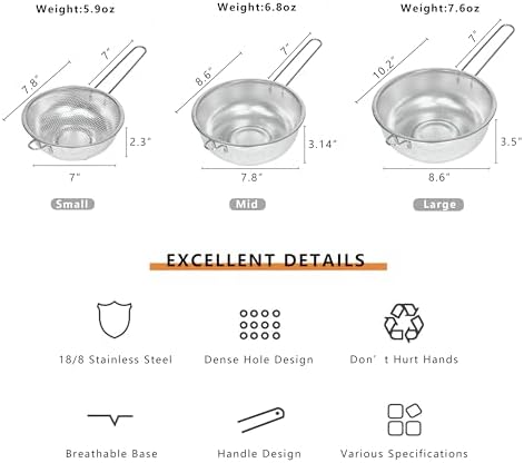 Metal Fine Mesh Strainer and Colander