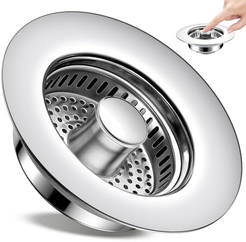 TGOSOMT Kitchen Sink Drain Strainer Stopper, Anti-Clog & Quick Drain
