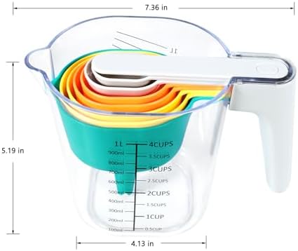 Stackable 10-Piece Measuring Cups and Spoons Set