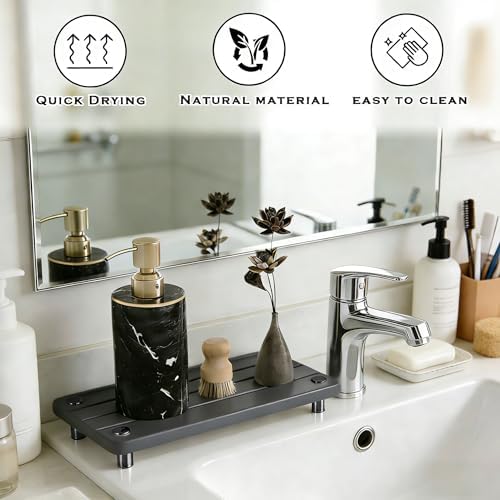 2PCS Instant Dry Sink Caddy for Bathroom Counter, Durable Kitchen Sink Organizer
