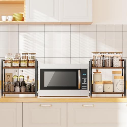 Simple Trending Countertop Shelf Organizer, 2 Tier Kitchen Spice Rack, Coffee