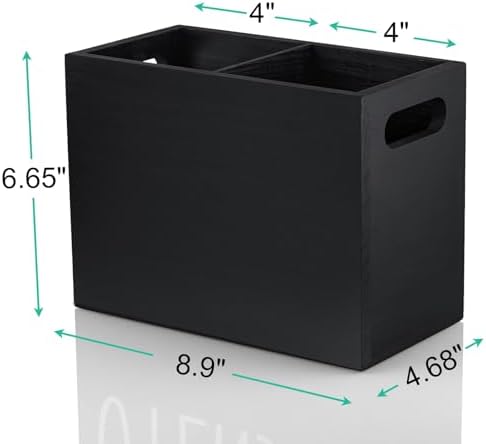 ALELION Black Utensil Holder for Kitchen Counter