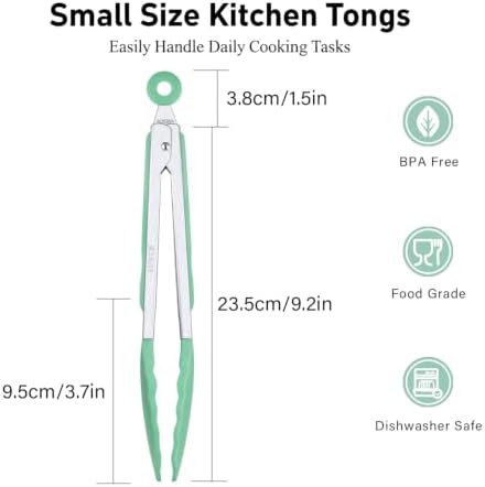 9 Inch Kitchen Tongs, Silicone Non-Slip Cooking Utensil