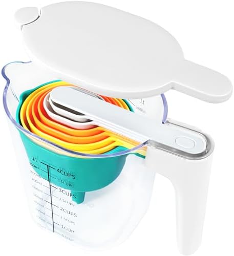Stackable 10-Piece Measuring Cups and Spoons Set