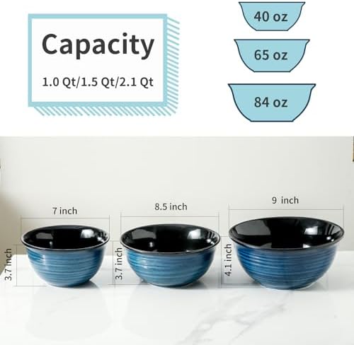 HASENSE Mixing Bowls, Ceramic Serving Bowls Set