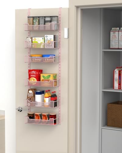 VyGrow 12.3" W Narrow Over the Door Pantry Organizer, 6-Tier Over the Door