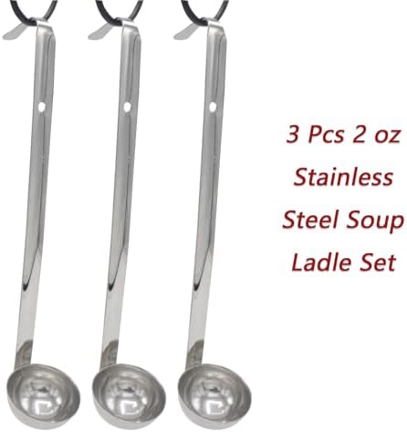 3‑Pack Small Ladle, 2 Oz Stainless Steel Soup Ladle