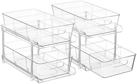 Vtopmart 2 Pack Larger Pull Out Bathroom Under Sink Organizer