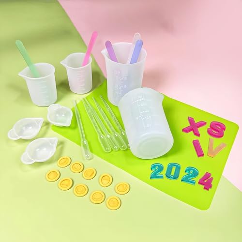 Silicone Measuring Cups for Resin Supplies, Resin Kit for 250ml &100ml