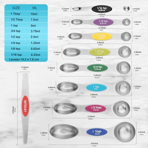 Magnetic Measuring Spoons Set of 9