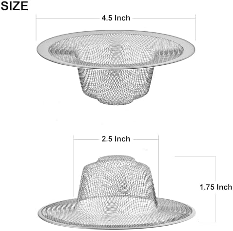 2 Pack - 4.5" Top / 3" Mesh Basket - Kitchen Sink Drain Strainer Stainless