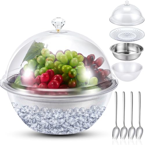 Iced Salad Bowl Large Chilled Serving Bowl 4 Tier Cold Serving Tray Dishes