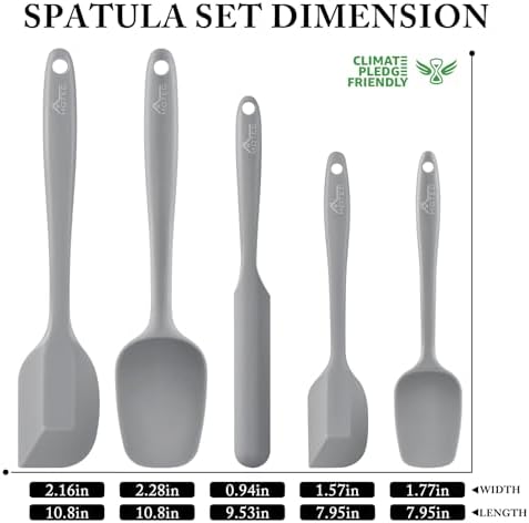 HOTEC BPA-Free Silicone Rubber Spatula Set