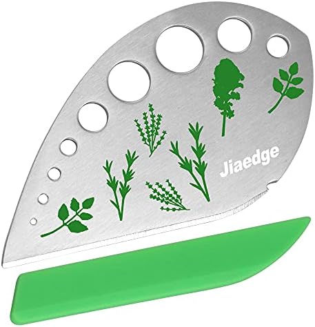 Herb Stripper, Jiaedge Green 9 holes Stainless Steel Kitchen Herbs Leaf