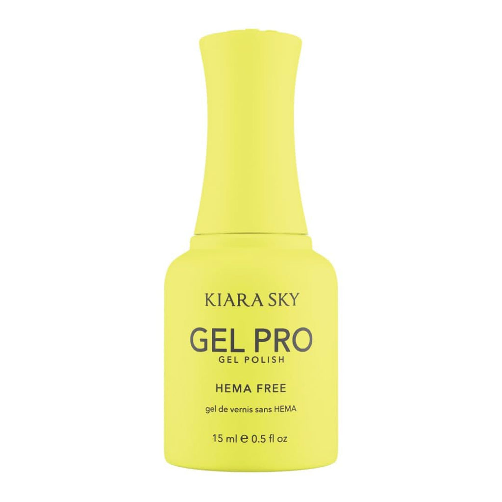 KIARA SKY Pro Hema-Free Gel Nail Polish in bright neon yellow Sour Face color