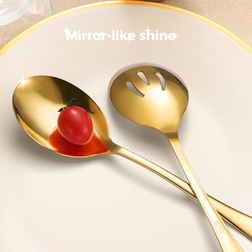 Serving Spoons Set, Includes 3 Large, 3 Slotted