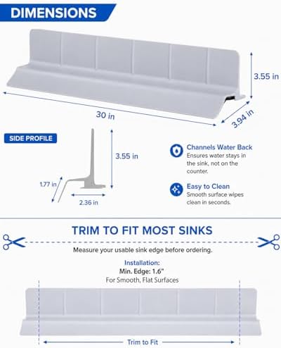 30'' Silicone Sink Splash Guard