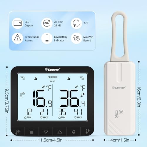 Geevon Digital Wireless Refrigerator Thermometer