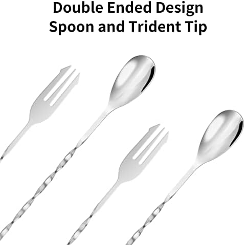 Cuttte 2pcs Bar Spoon Cocktail Mixing Spoons