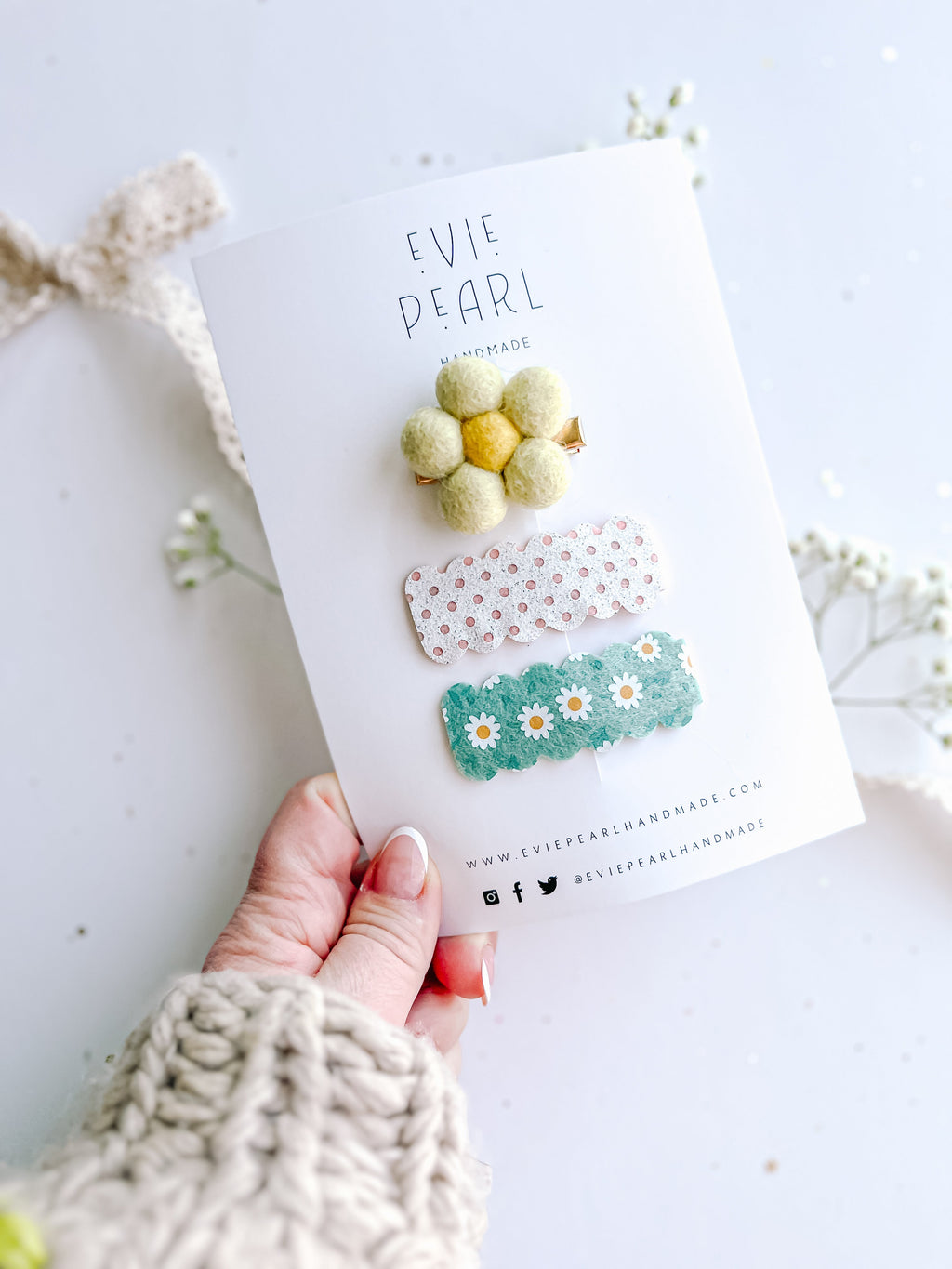 Spring Daisy Snap Clip Set