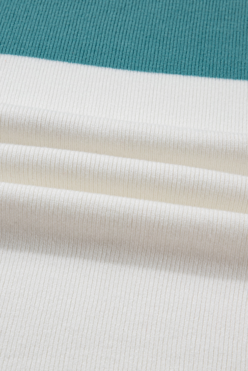 Colorblock Ribbed Knit Long Sleeve Sweater