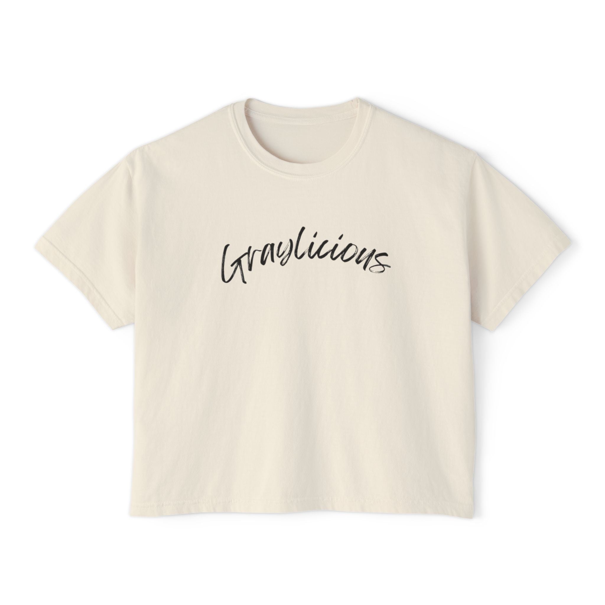Women's Boxy Cotton Oversized Crewneck Short Sleeve Tee