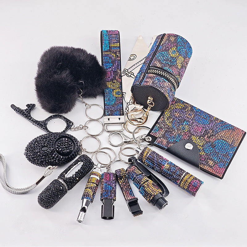 12-Piece Multifunctional Keychain Set – Glamorous Suitcase Charms